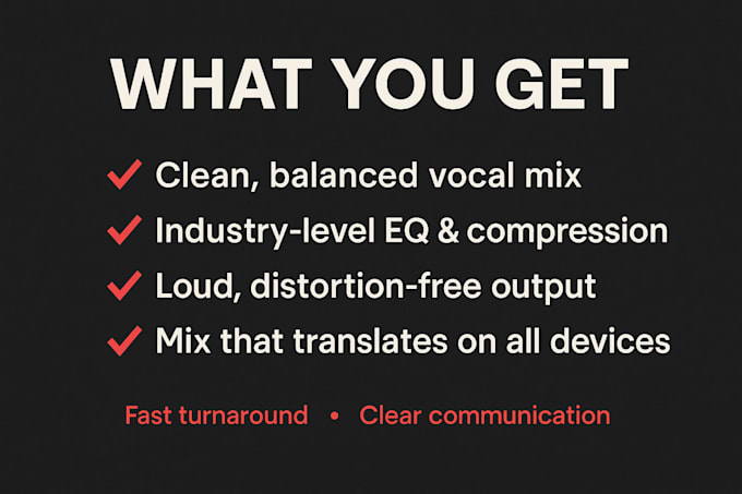 mix and master your song, album, vocals professionally