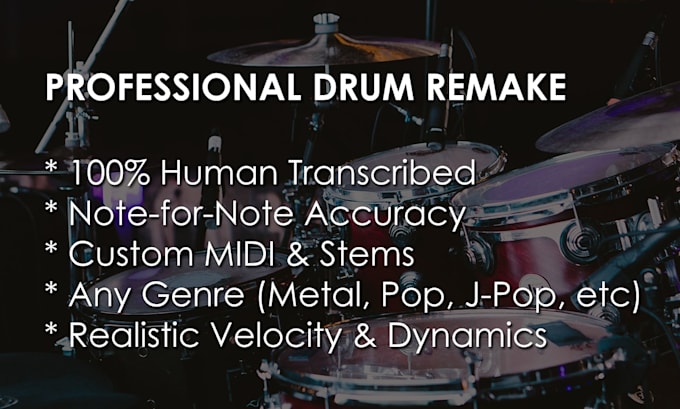 transcribe and remake any drum track into midi or stems