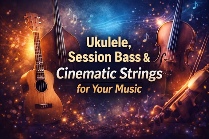 record ukulele, session bass, and cinematic strings for ambient music