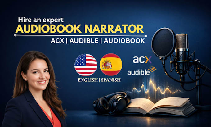 Narrate audiobook, voice over for acx and audible, american and spanish ...