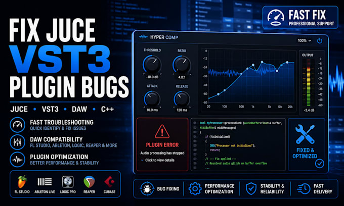 fix juce vst3 audio plugin bugs and daw issues