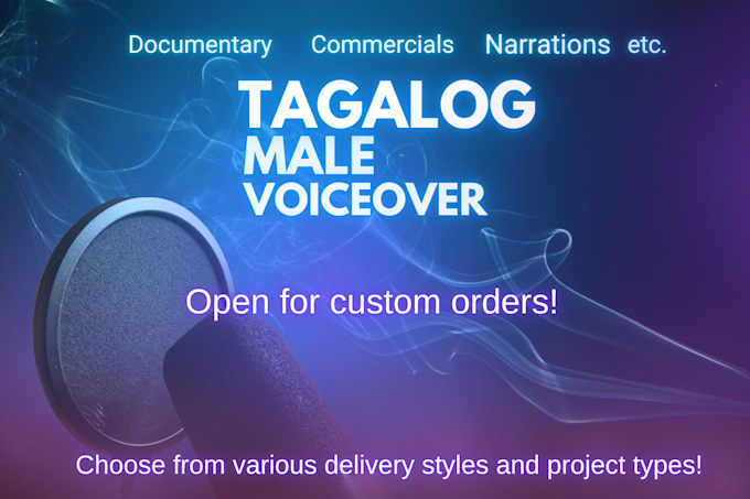 record a professional tagalog voice over for documentaries