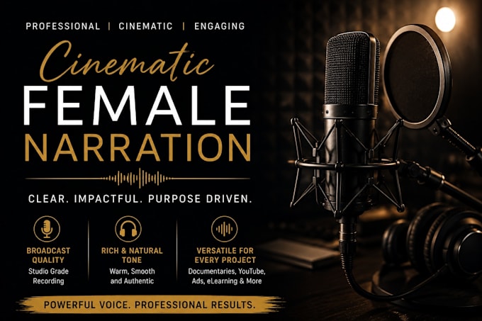 record a calm female documentary voice over
