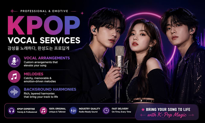 compose custom kpop vocal arrangements melodies and background harmonies