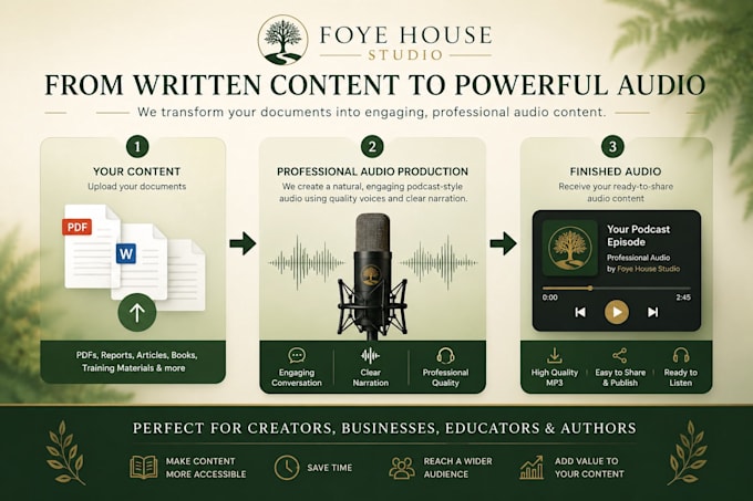 turn your content into a professional audio podcast