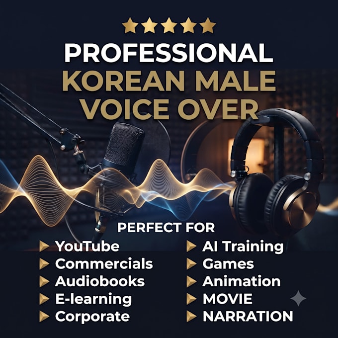 provide a professional korean or english voiceover