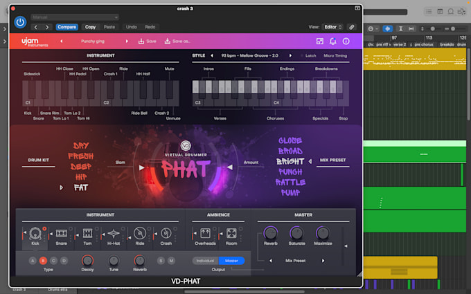 program midi drums for a track or to a brief
