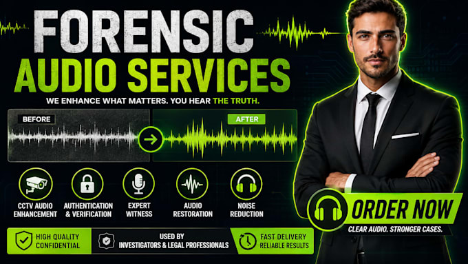 perform expert forensic audio enhancement, voice extraction, cleanup, and detail