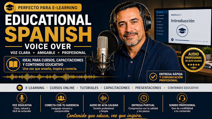 record a professional latin american spanish male voice over