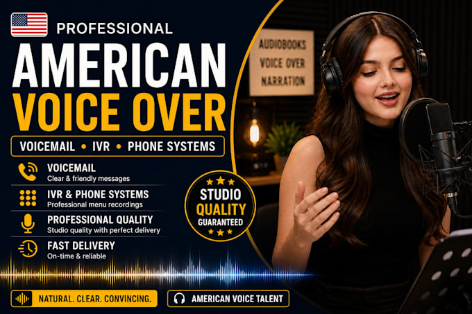 record a premium american voicemail from a pro studio