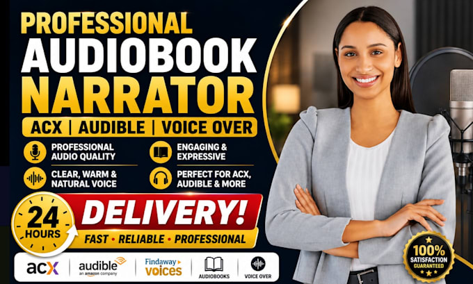 be your professional audiobook narrator acx audible voice over
