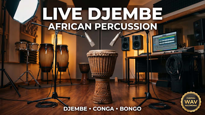 record live djembe, conga, and bongo percussion for your song