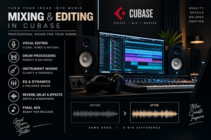 professionally mix and edit your song in cubase