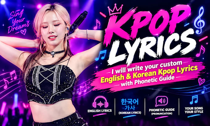write custom english and korean kpop lyrics with phonetic guide