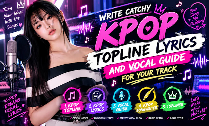 write catchy kpop topline lyrics and vocal guide for your track
