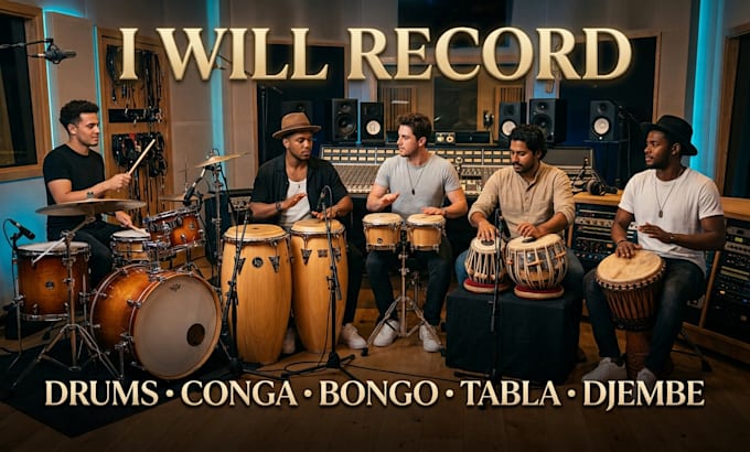 record drums, conga, bongo, tabla, djembe for your song