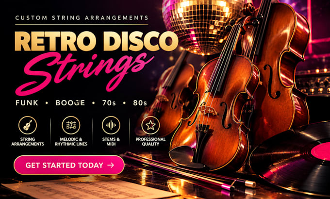 create retro disco strings and funky string arrangements for your song