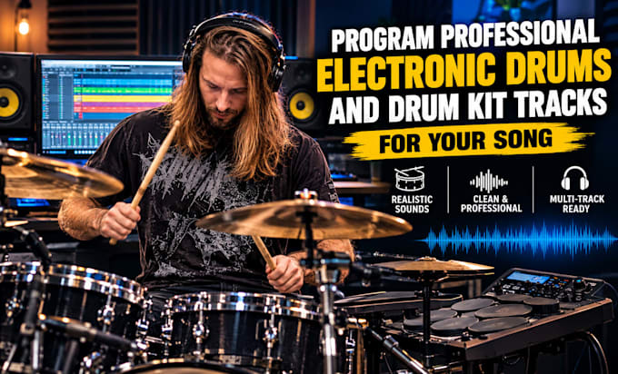 program professional electronic drums and drum kit tracks for your song