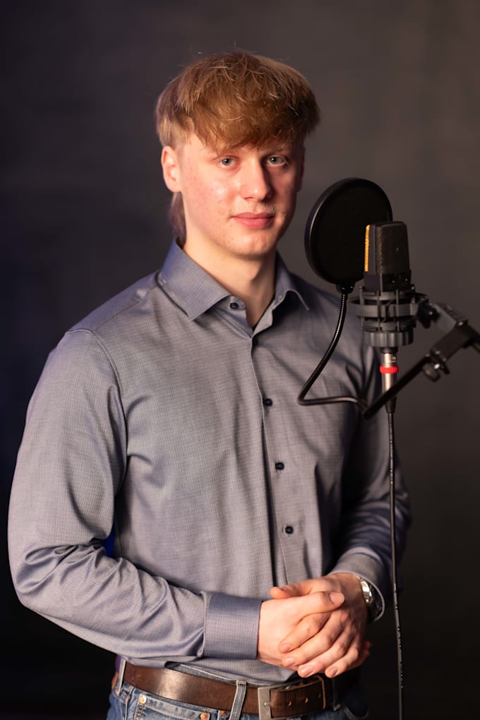 record your advertisement in a deep voice