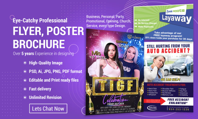 Gig Preview - Design professional flyer brochure poster for your business