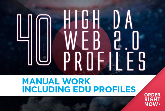 Gig Preview - Create 40 high da profiles for your site