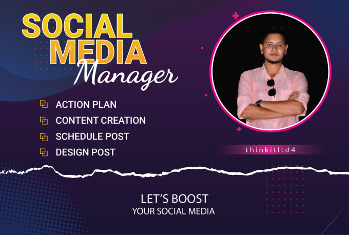 Gig Preview - Be your social media marketing manager, social media post design