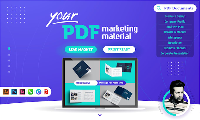 Bestseller - design PDF lead magnet marketing material, brochure, company profile and catalog