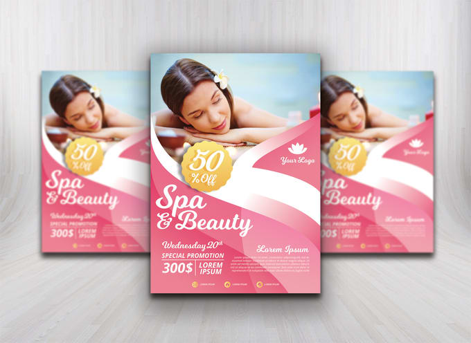 Gig Preview - Clean professional flyer salon beauty spa design