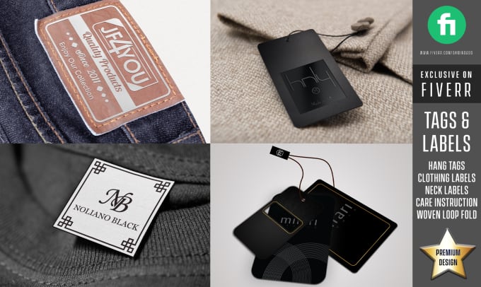 Gig Preview - Design hang tags, clothing labels,  care label, neck labels