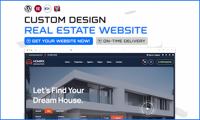 Gig Preview - Design a custom real estate wordpress website