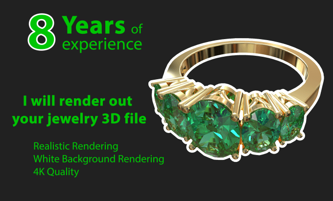 Gig Preview - Do stunning jewelry 3d rendering