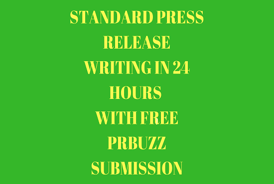 Gig Preview - Write  standard press release in 24 hours and distribute it