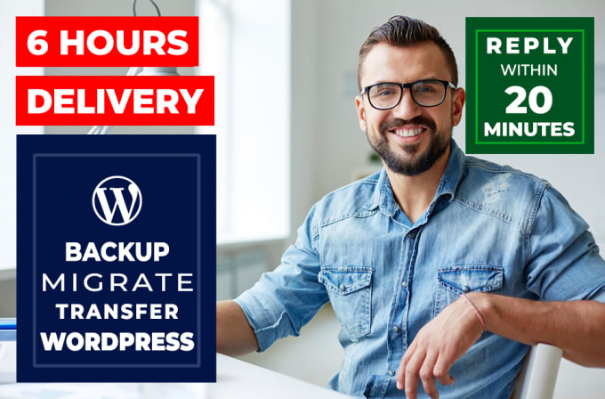 Gig Preview - Backup, migrate, transfer wordpress website in 6 hours