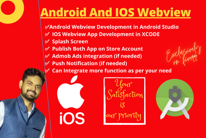 Gig Preview - Convert website to amazing android webview ios webview app and upload on store