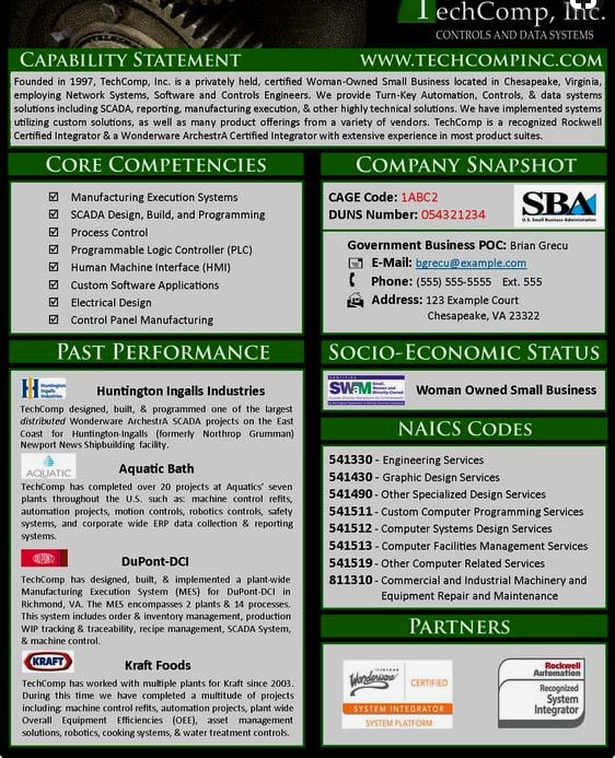 Gig Preview - Create your capability statement