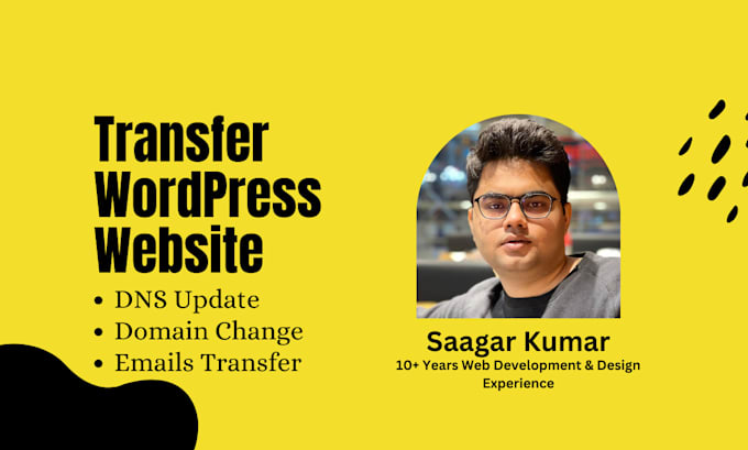 Gig Preview - Migrate wordpress website, change domain and dns update