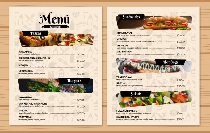 Gig Preview - Professionally design restaurant menu ready to print