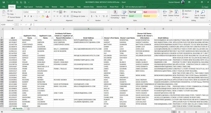 Gig Preview - Do real estate data entry, pdf or image to excel