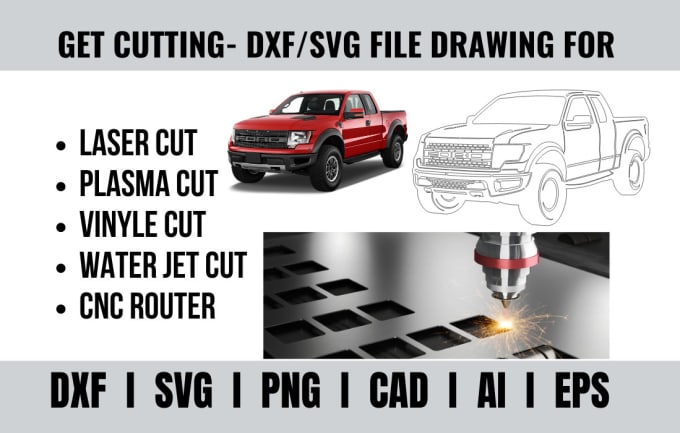 Gig Preview - Create dxf, cad,svg file for cnc laser and plasma cut