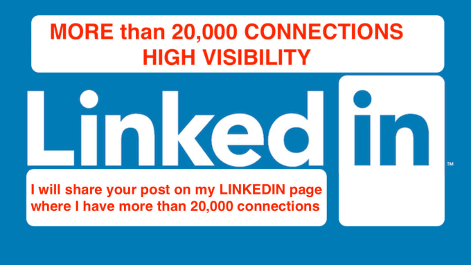 Gig Preview - Share your content on linkedin network profile 24800 connections shoutout