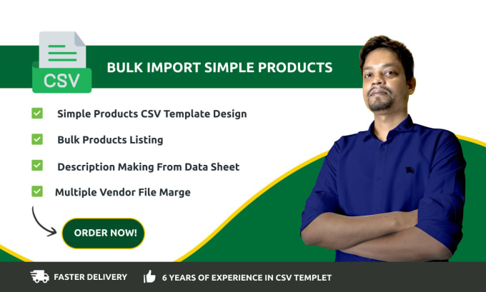 Gig Preview - Do shopify bulk import simple products using csv