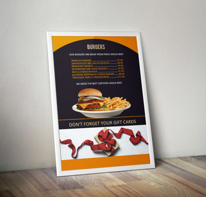 Gig Preview - Design professional food menu, restaurant menu design