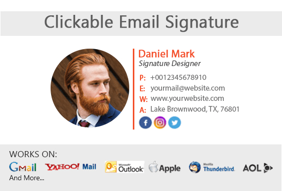 Gig Preview - Design a clickable HTML email signature