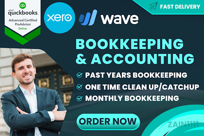 Gig Preview - Do accounting bookkeeping in wave xero quickbooks online