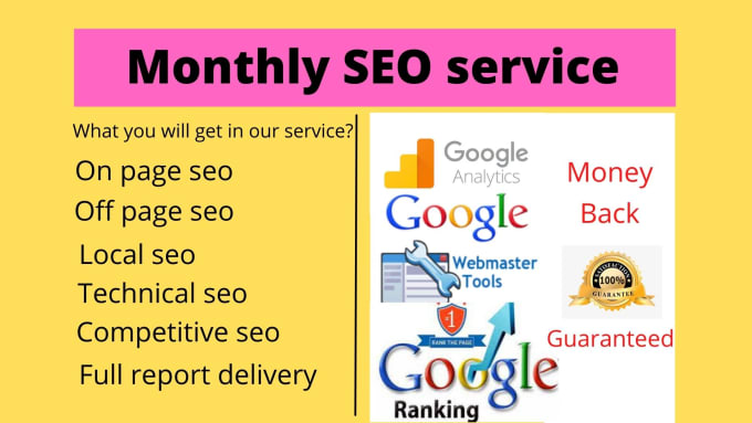 Gig Preview - Do white hat monthly SEO service 1st google ranking