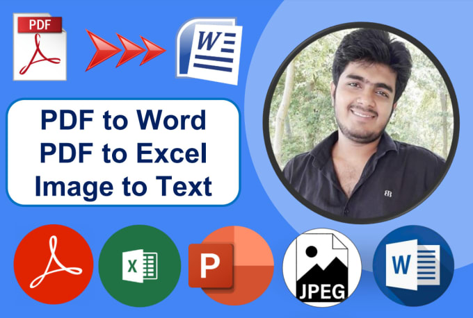 Gig Preview - Convert PDF to word, PDF to excel, image to text