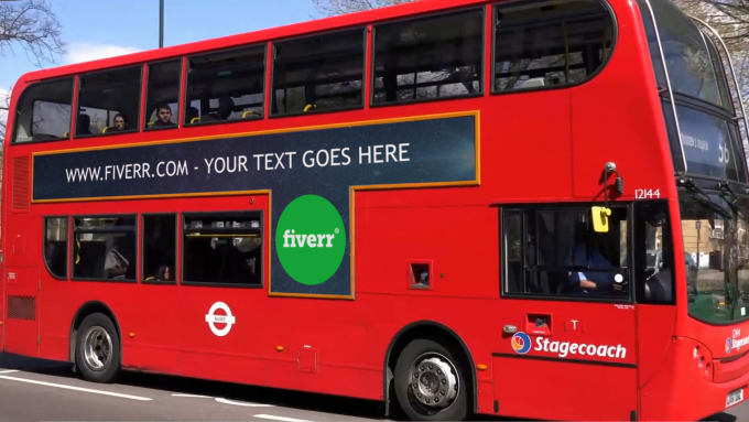 Gig Preview - Add your text and logo to the side of this london bus video