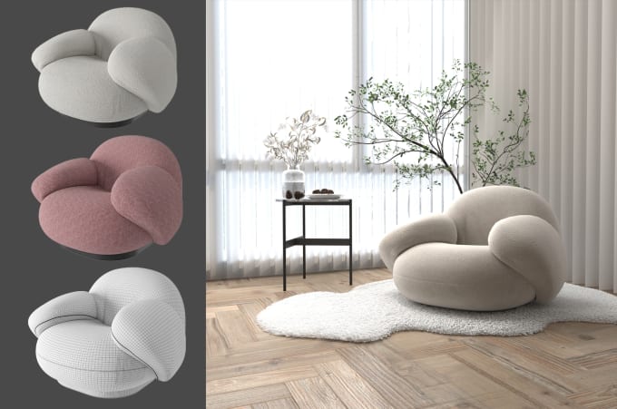 Gig Preview - Model realistic 3d rendering of furniture