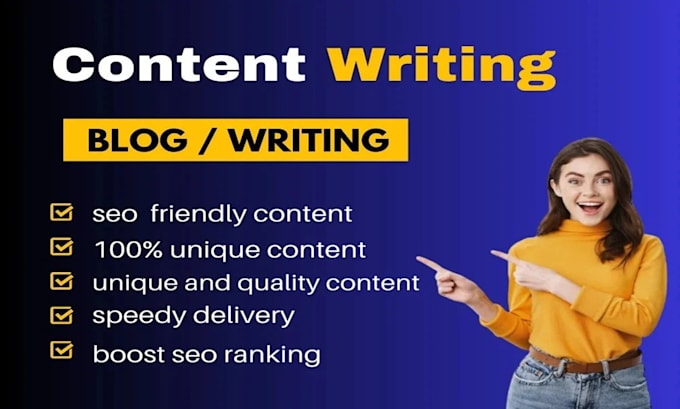 Gig Preview - Be your blog post writer, article writer for content writing