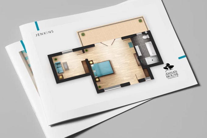 Gig Preview - Professionally render 2d floor plans in photoshop